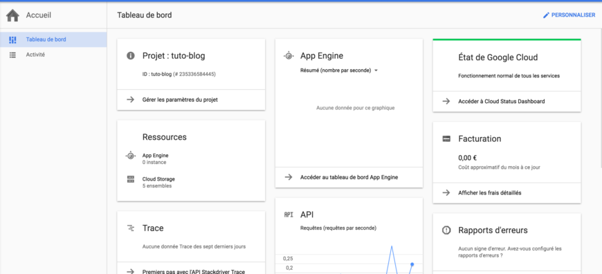 Dashboard - Google Cloud Platform