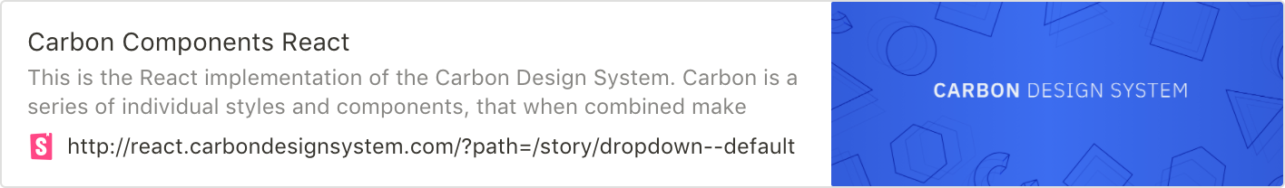 Storybook de la librairie Carbon Design