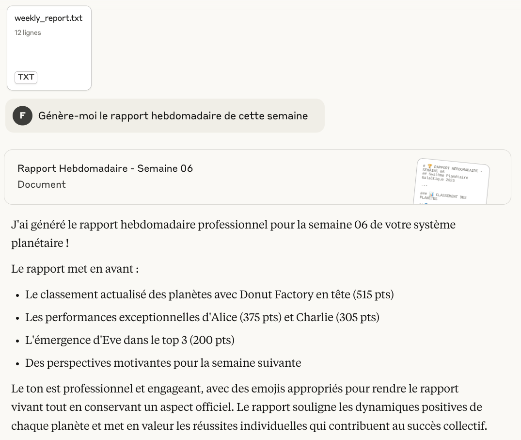 Réponse Claude - Rapport