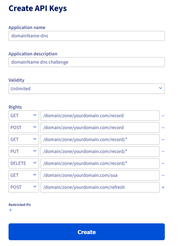 Formulaire ovh rempli